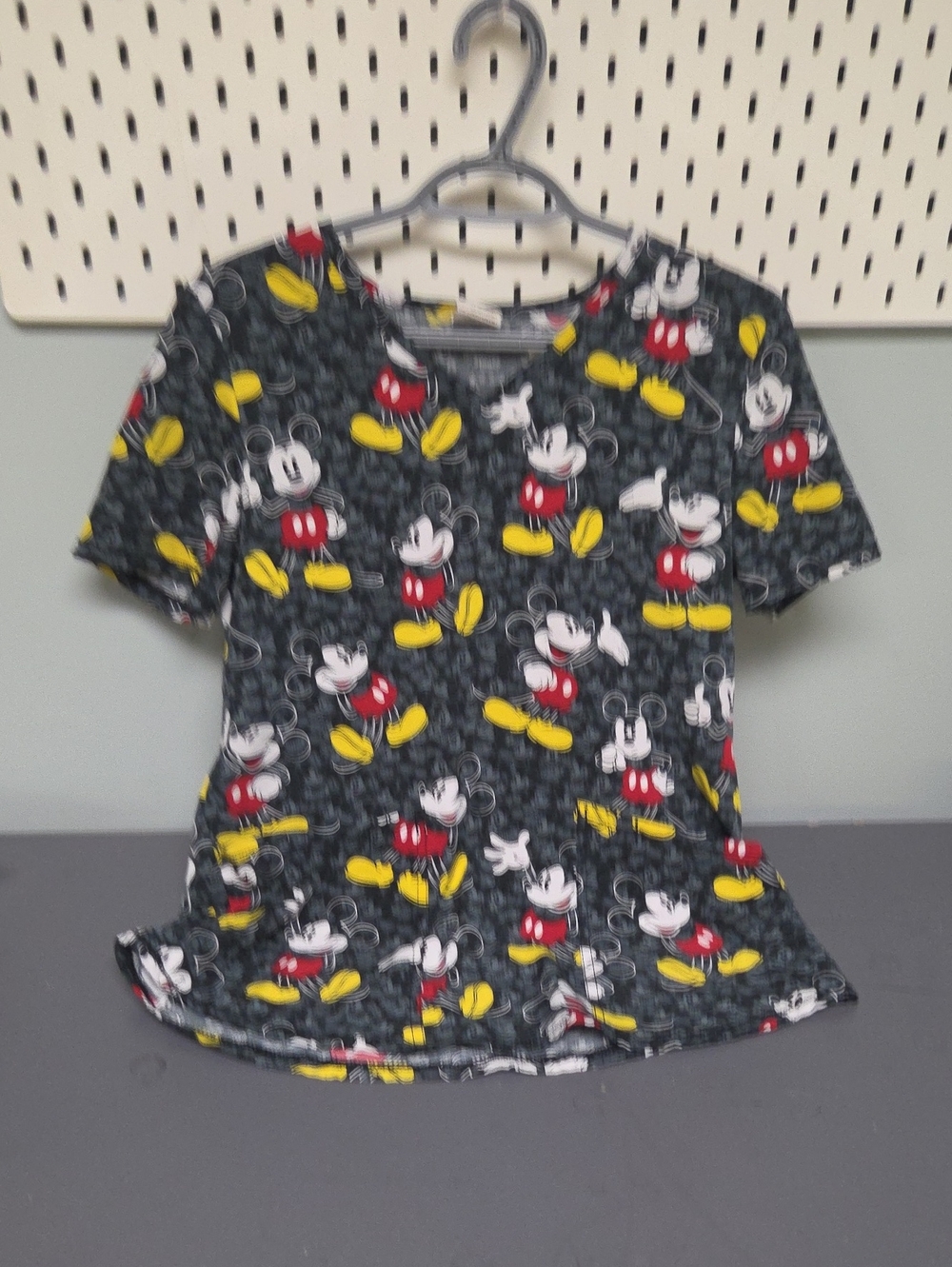 Disney Black Mickey Mouse Allover Print Short Sleeve Tee